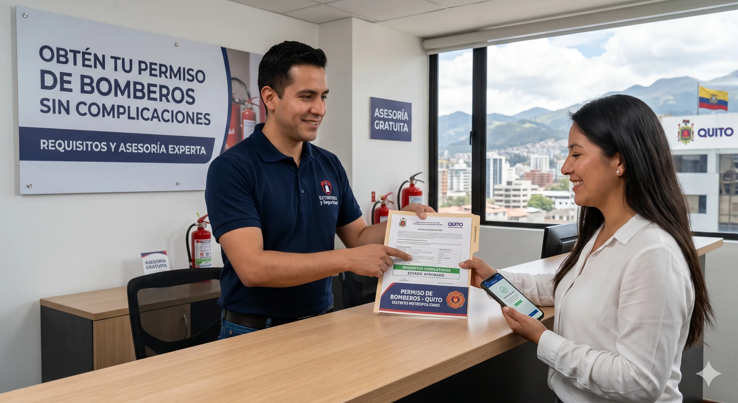Señalización de seguridad contra incendios en un local comercial